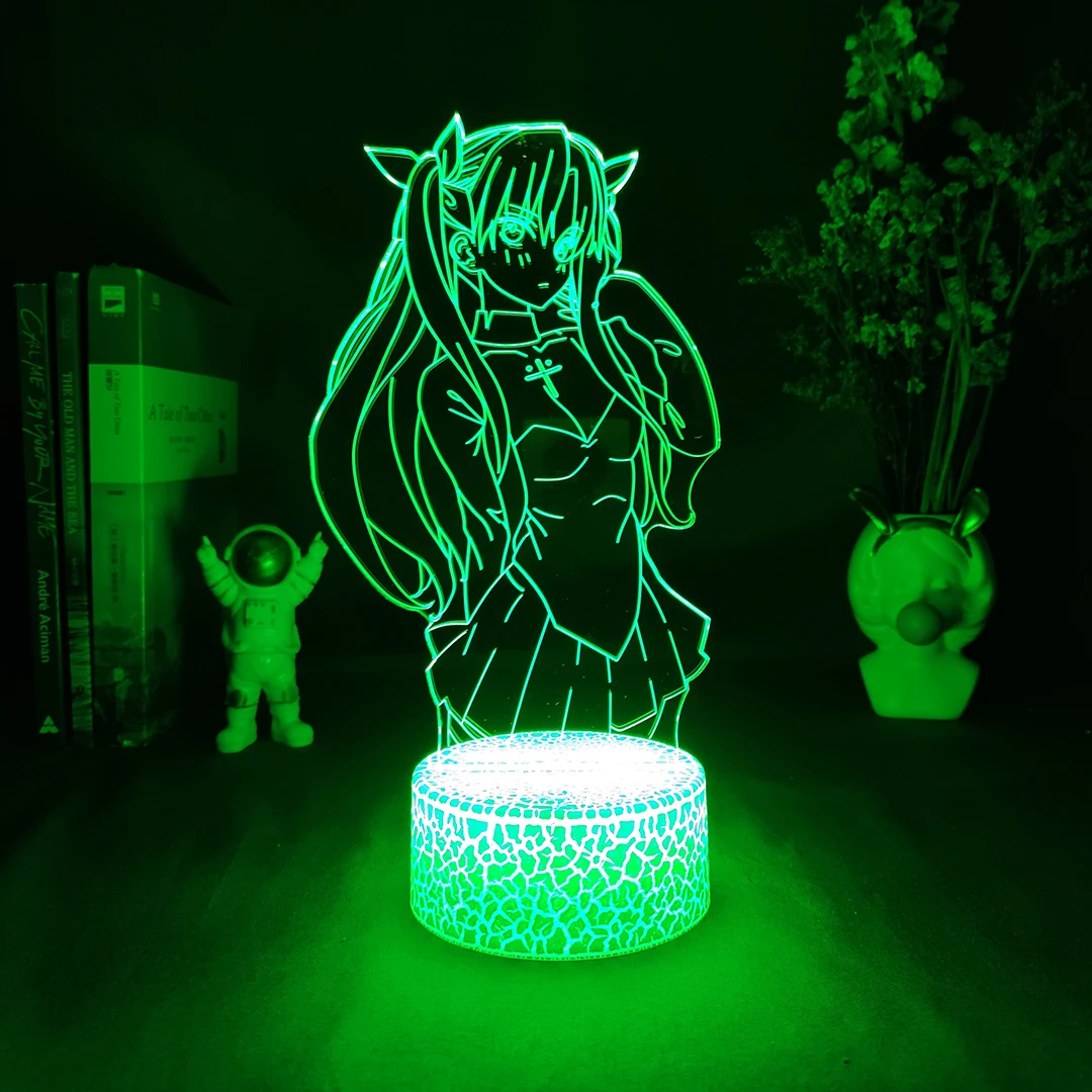 Anime Fate Stay Night Tohsaka Rin Figurine Lamp Cute Room Decor Harajuku Girls Bedroom Decoration Manga Hobby Lighting Tohsaka