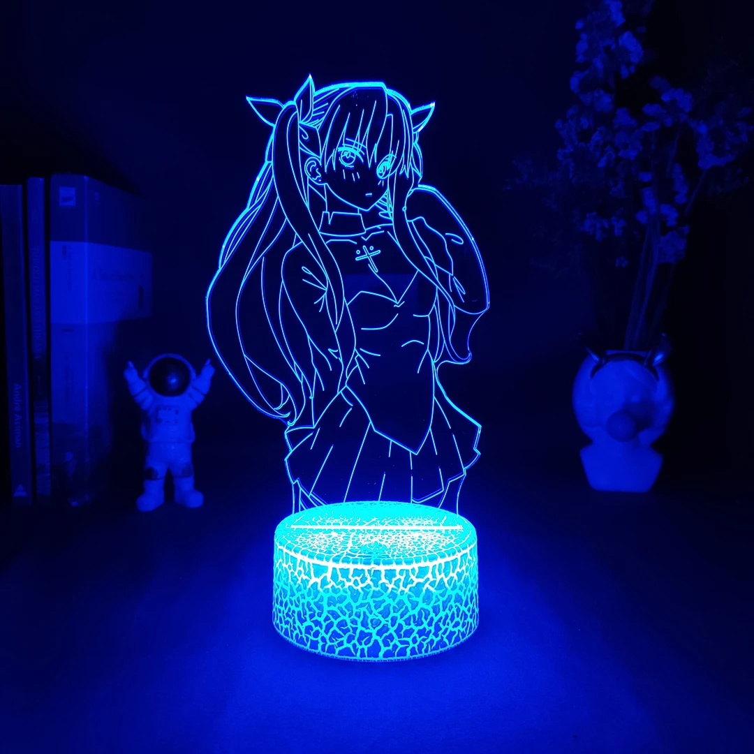Anime Fate Stay Night Tohsaka Rin Figurine Lamp Cute Room Decor Harajuku Girls Bedroom Decoration Manga Hobby Lighting Tohsaka