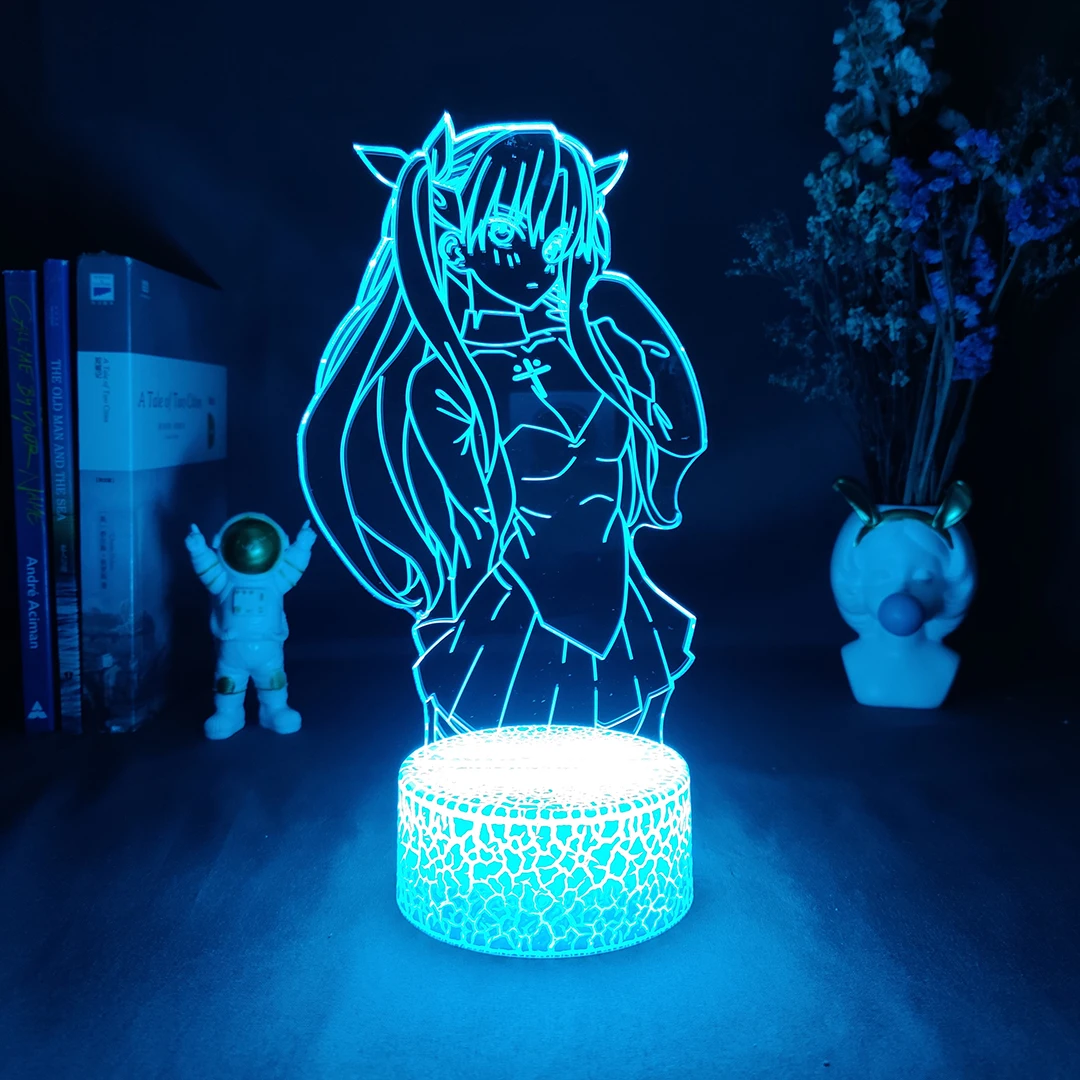 Anime Fate Stay Night Tohsaka Rin Figurine Lamp Cute Room Decor Harajuku Girls Bedroom Decoration Manga Hobby Lighting Tohsaka