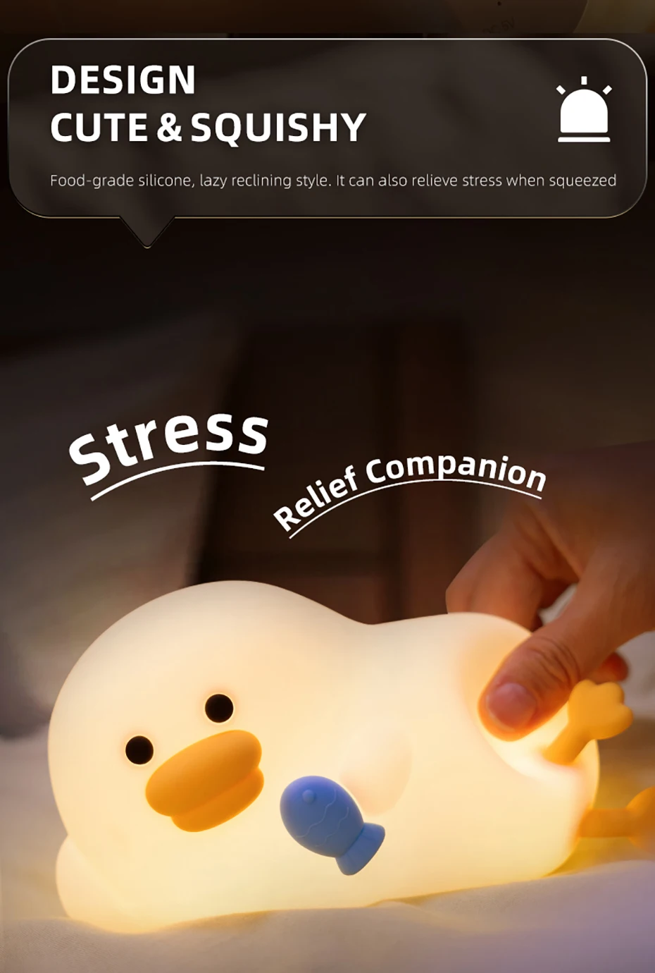 Cartoon Silicone Peach Sleep Lamp,USB ReChargable, LED Night Light for Children Holiday Gift, Cute Bedside Decor