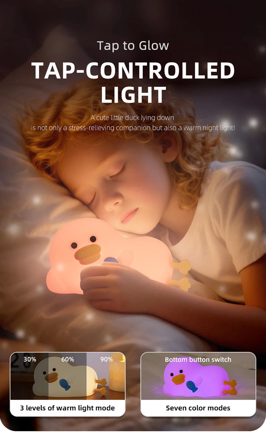 Cartoon Silicone Peach Sleep Lamp,USB ReChargable, LED Night Light for Children Holiday Gift, Cute Bedside Decor