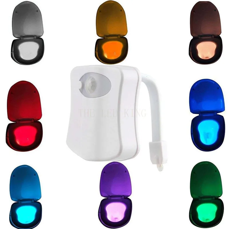 16/8 Color Backlight For Toilet Bowl WC Toilet Seat Lights With Motion Sensor Smart Bathroom Toilet Night Light LED Toilet Light