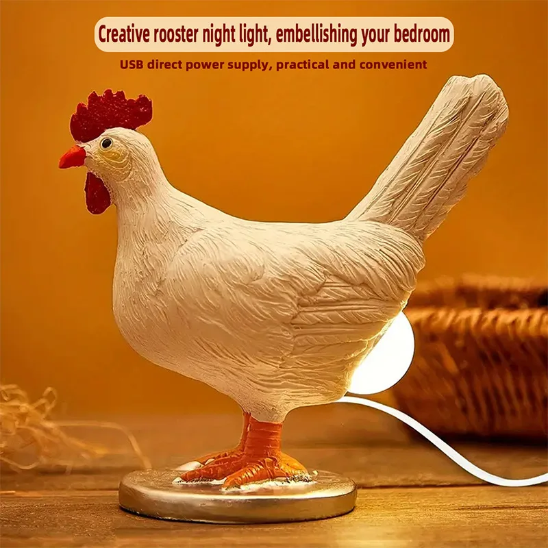 LED Night Lights Funny Animal Chick Light Easter Carnival Party Ornaments Children's Gifts Home Decoration Chicken Night Lamp