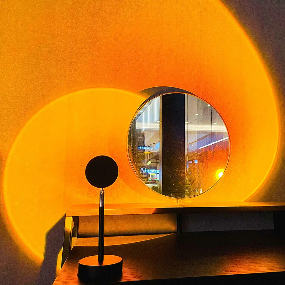 16 Colors RGB Photography Sunset Lamp Led Usb Projector Night Light Remote Neon Bedroom Home Coffee Store Wall Decoration Gift