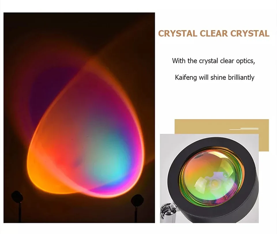 16 Colors RGB Photography Sunset Lamp Led Usb Projector Night Light Remote Neon Bedroom Home Coffee Store Wall Decoration Gift