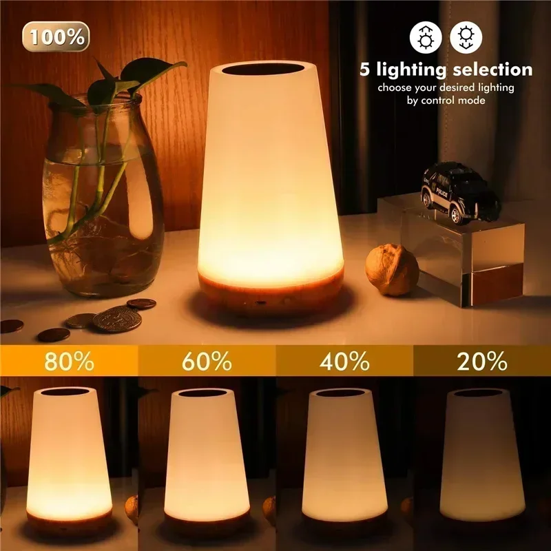 GGbingo USB Touch Control LED Night Light 13 Colors Dimmable Bedside Table Lamp with Remote for Bedroom Camping Decor