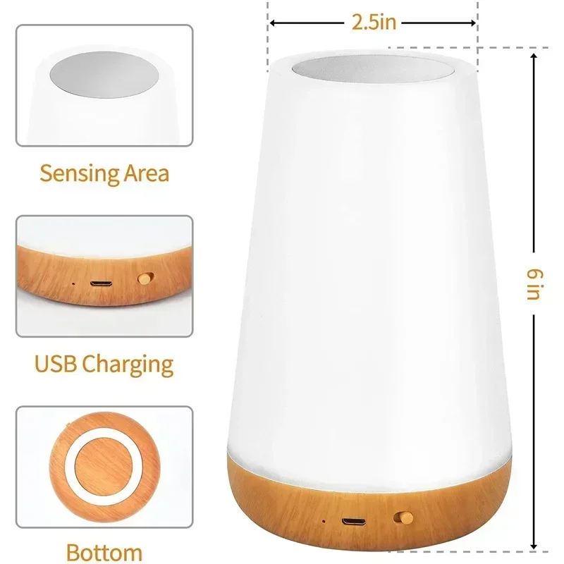 GGbingo USB Touch Control LED Night Light 13 Colors Dimmable Bedside Table Lamp with Remote for Bedroom Camping Decor