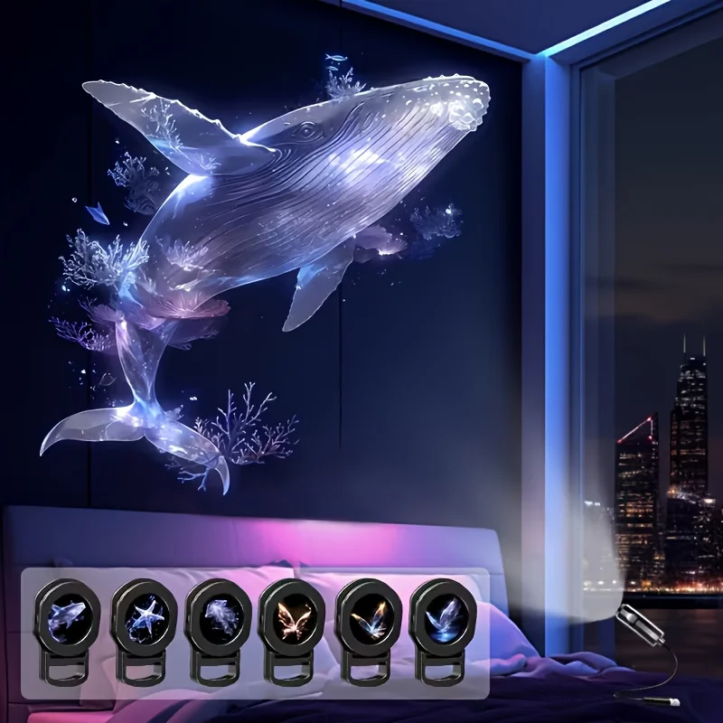 USB Powered LED Projection Night Light Ocean and Butterfly Patterns Whales, Jellyfish, Night Light Bedrooms, Living Rooms