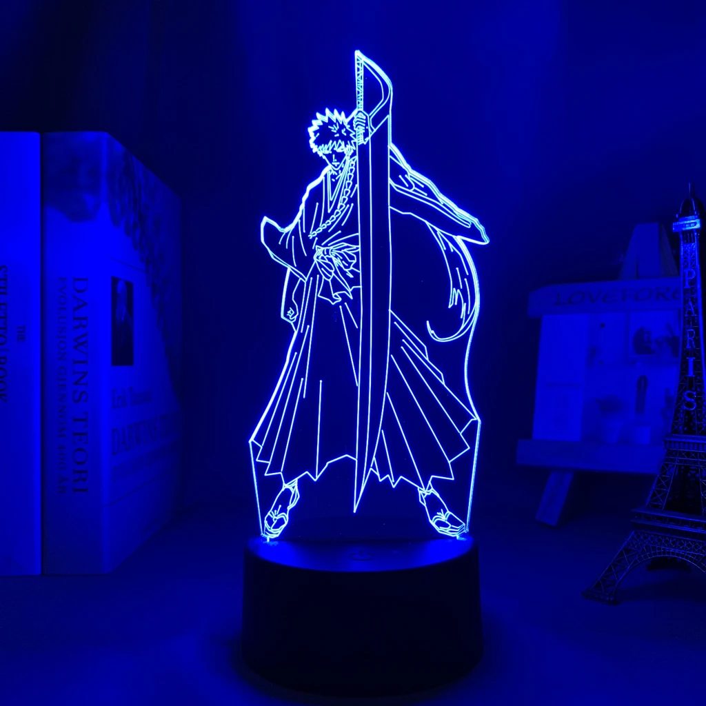Anime Bleach 3d Lamp Ichigo Kurosaki for Bedroom Decor Nightlight Cool Birthday Gift Acrylic Led Night Light Bleach