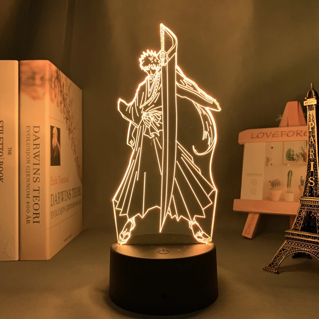 Anime Bleach 3d Lamp Ichigo Kurosaki for Bedroom Decor Nightlight Cool Birthday Gift Acrylic Led Night Light Bleach
