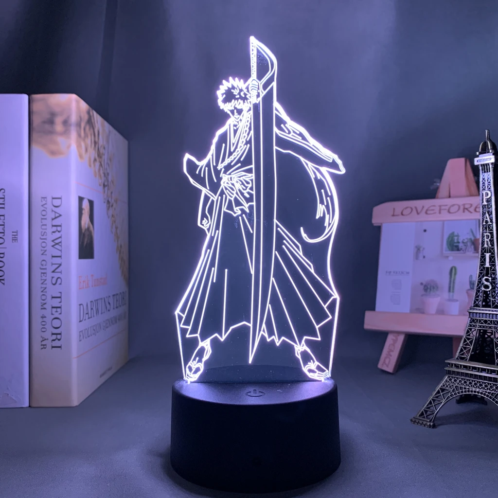 Anime Bleach 3d Lamp Ichigo Kurosaki for Bedroom Decor Nightlight Cool Birthday Gift Acrylic Led Night Light Bleach