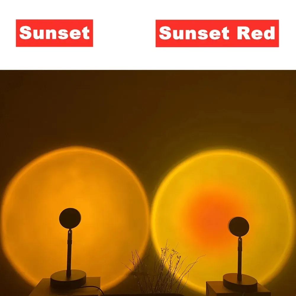 RGB Sunset Lamp,Photography Ambient Light,Night,Dimmable LED Mood Lighting,Color Changing Decorative Bulb,Living Room Bedroom