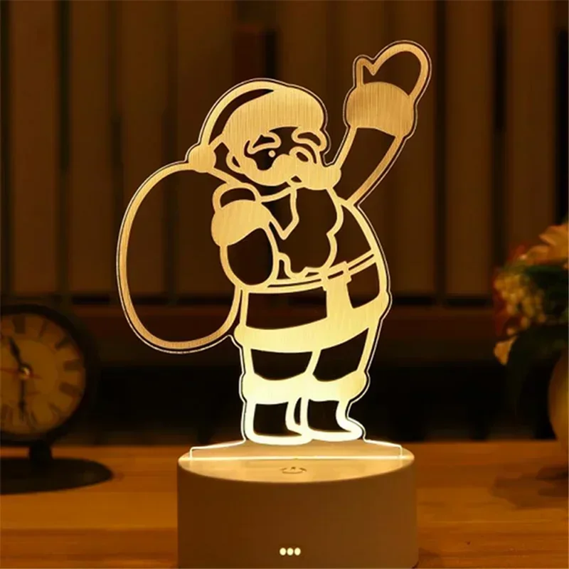 USB Operated 3D Acrylic LED Night Light Festival Birthday Kids Gifts Bedroom Bedside Decor Night Lamp Home Novelty Lighting