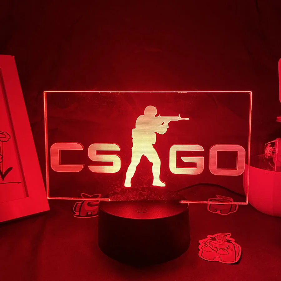 CS GO Game Counter Strike 3D Night Lights Picture Lava Lamp Led USB Battery RGB Neon Gift Bedroom Table Desk Decoration For Home