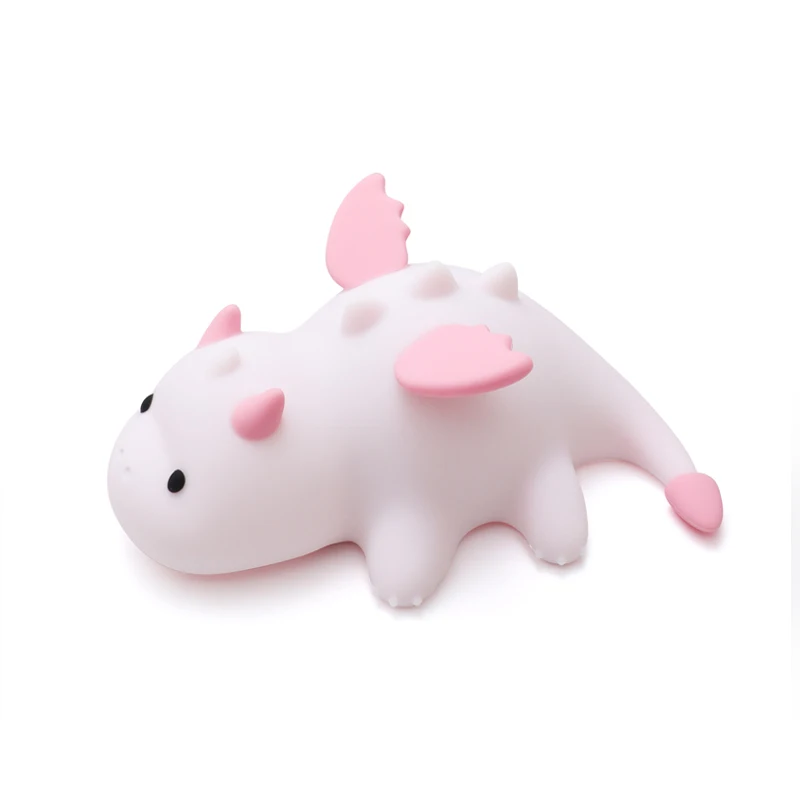 Cute Baby Dragon Night Light For Kids Rechargeable Dimmable Nursery Bedside Silicone Animal Lamp Color Changing Sleeping Light