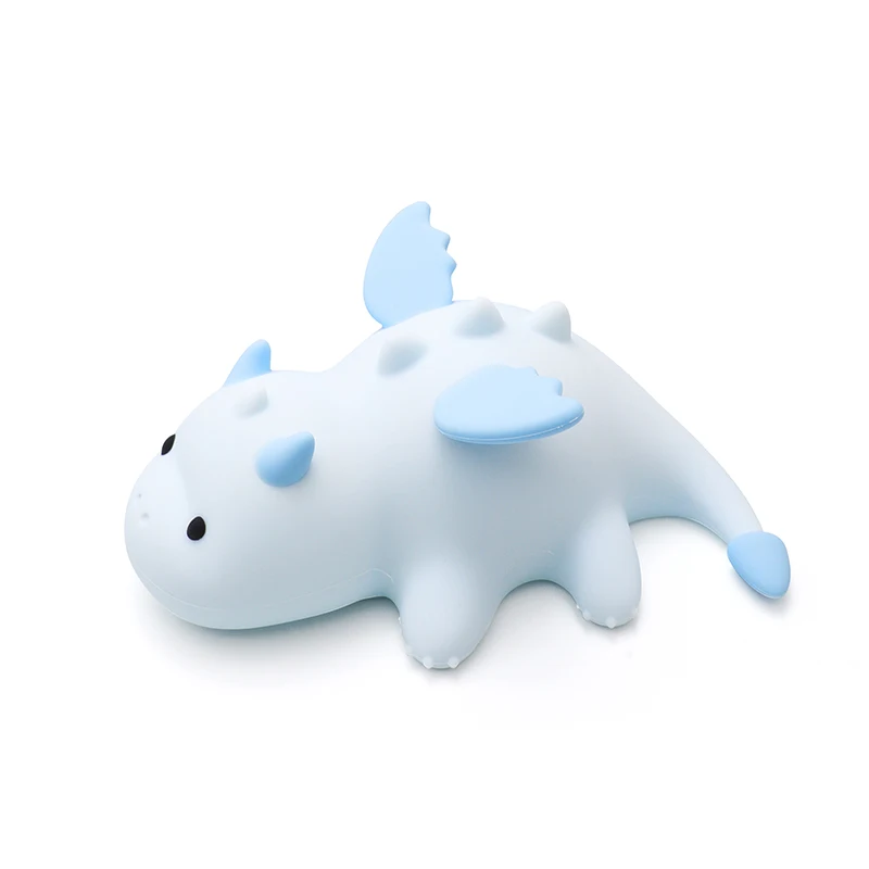 Cute Baby Dragon Night Light For Kids Rechargeable Dimmable Nursery Bedside Silicone Animal Lamp Color Changing Sleeping Light