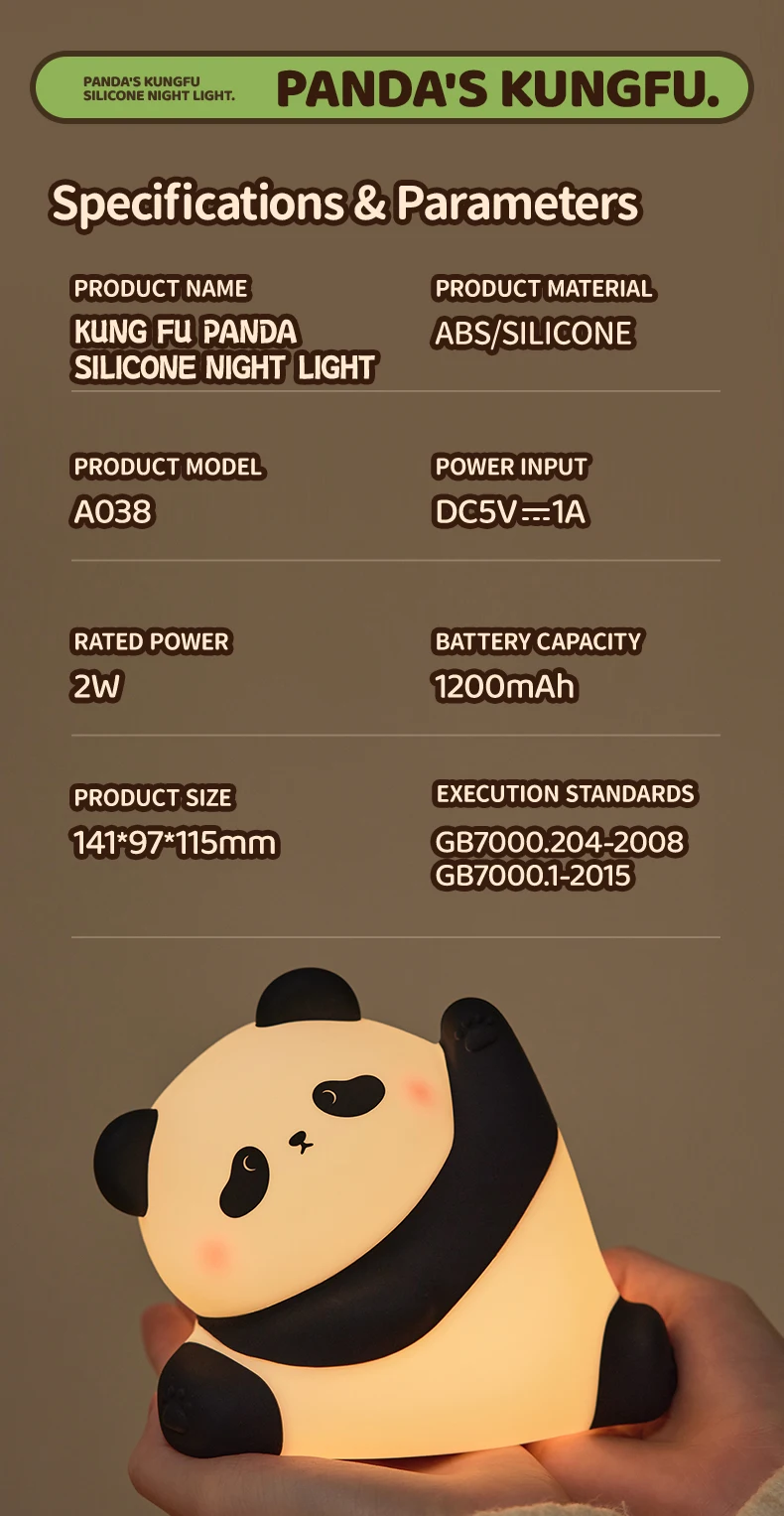 Kawaii Animal Led Table Lamp Toddler Night Light Silicone Kids Toy Gifts Bedroom Bedside Desk Room Decor Rechargeable Mood Light
