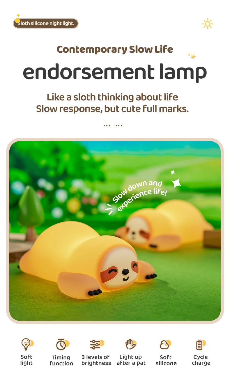 Kawaii Animal Led Table Lamp Toddler Night Light Silicone Kids Toy Gifts Bedroom Bedside Desk Room Decor Rechargeable Mood Light