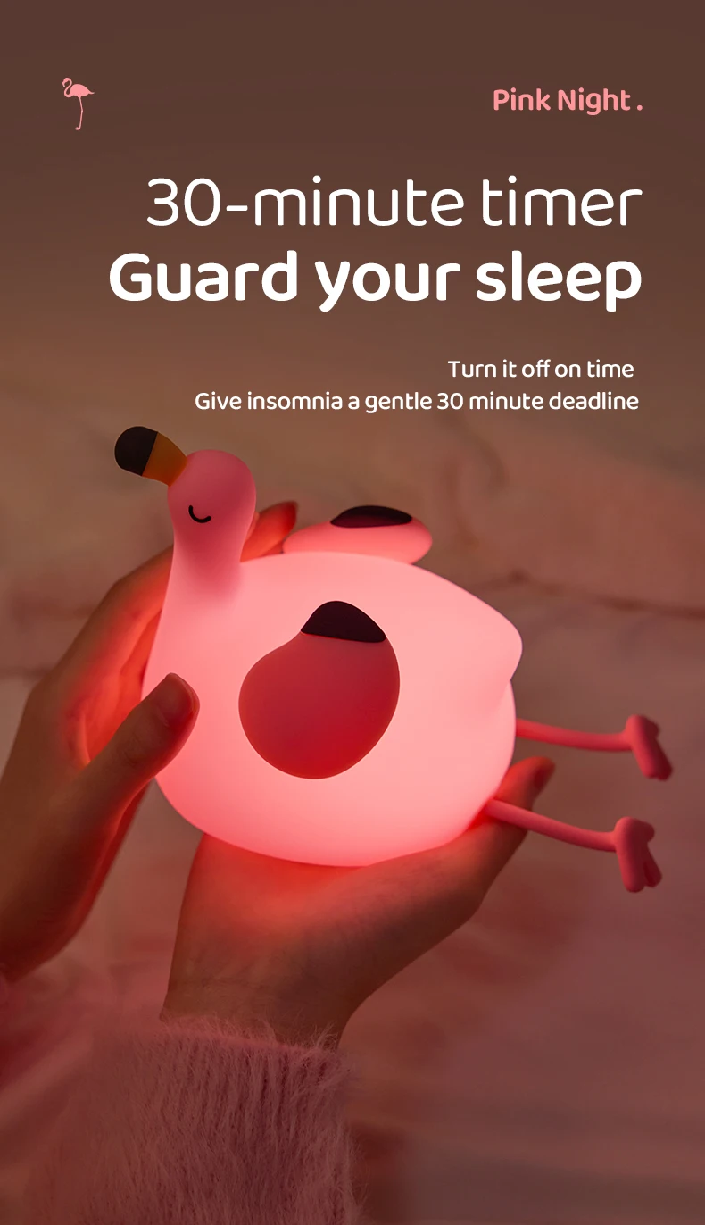 Kawaii Animal Led Table Lamp Toddler Night Light Silicone Kids Toy Gifts Bedroom Bedside Desk Room Decor Rechargeable Mood Light