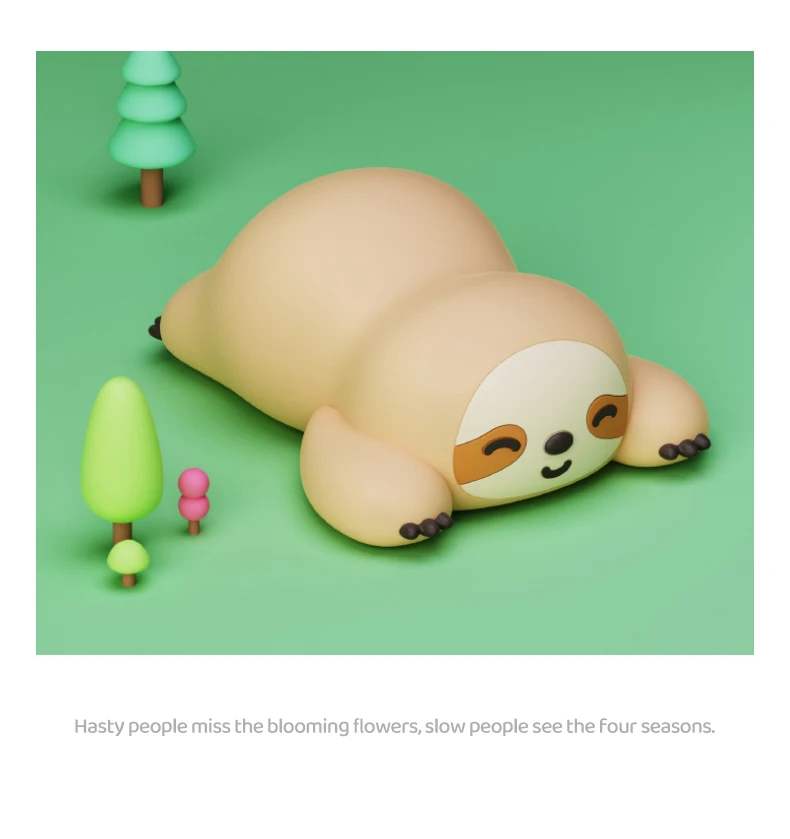 Kawaii Animal Led Table Lamp Toddler Night Light Silicone Kids Toy Gifts Bedroom Bedside Desk Room Decor Rechargeable Mood Light
