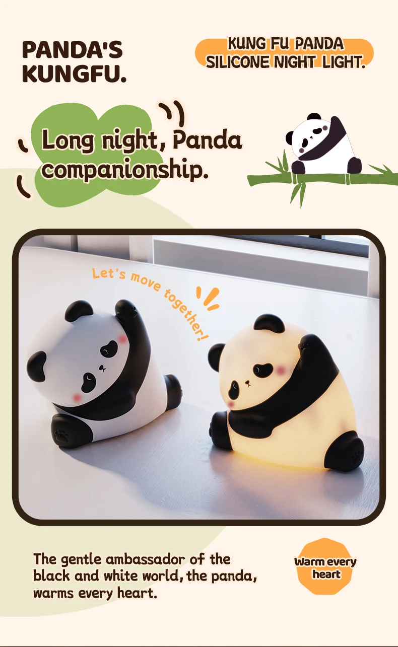 Kawaii Animal Led Table Lamp Toddler Night Light Silicone Kids Toy Gifts Bedroom Bedside Desk Room Decor Rechargeable Mood Light