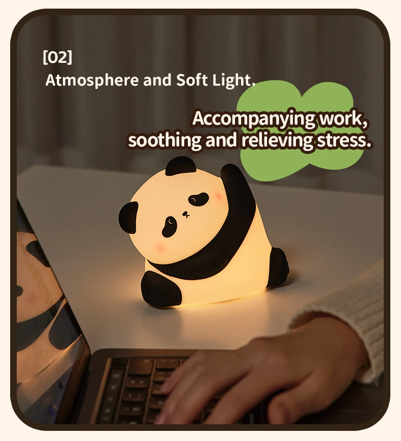 Kawaii Animal Led Table Lamp Toddler Night Light Silicone Kids Toy Gifts Bedroom Bedside Desk Room Decor Rechargeable Mood Light
