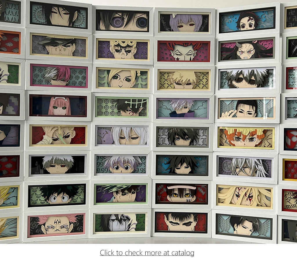 Anime Light Box Jujutsu Kaisen Satoru Gojo Eye Face Room Decor Lightbox Manga 3d Papercut Lamp For Children's Bedroom Boy's Gift