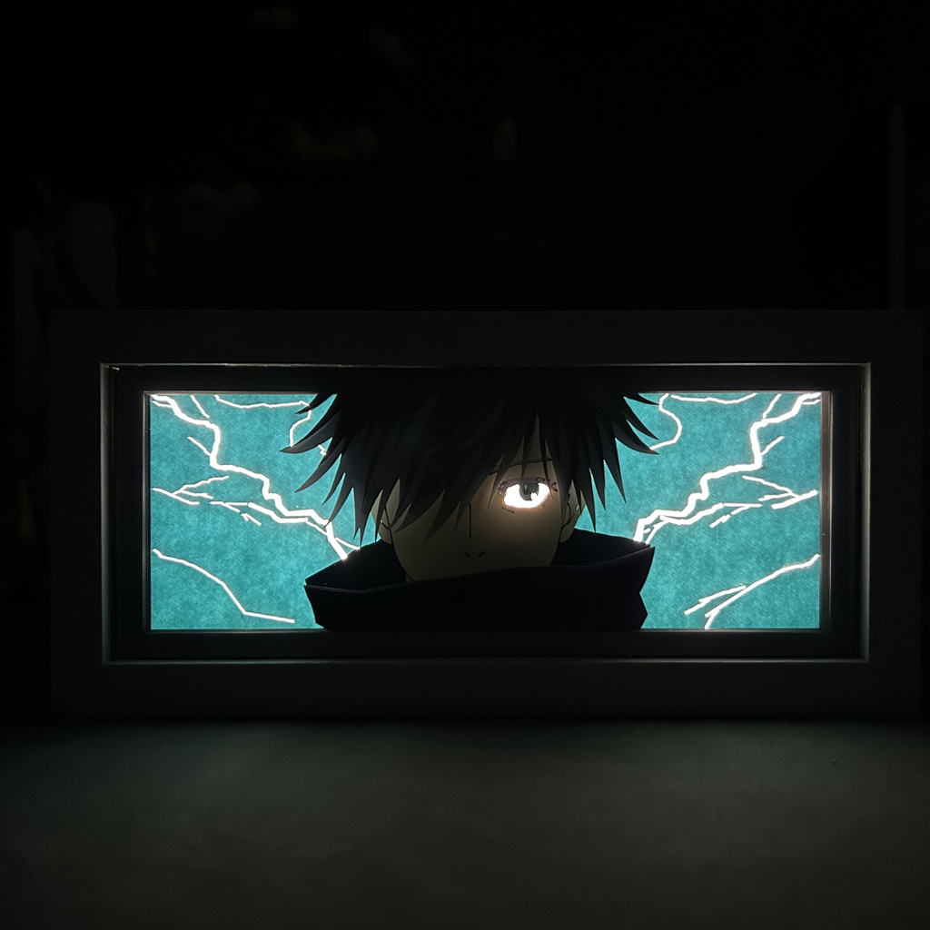 Anime Light Box Jujutsu Kaisen Satoru Gojo Eye Face Room Decor Lightbox Manga 3d Papercut Lamp For Children's Bedroom Boy's Gift