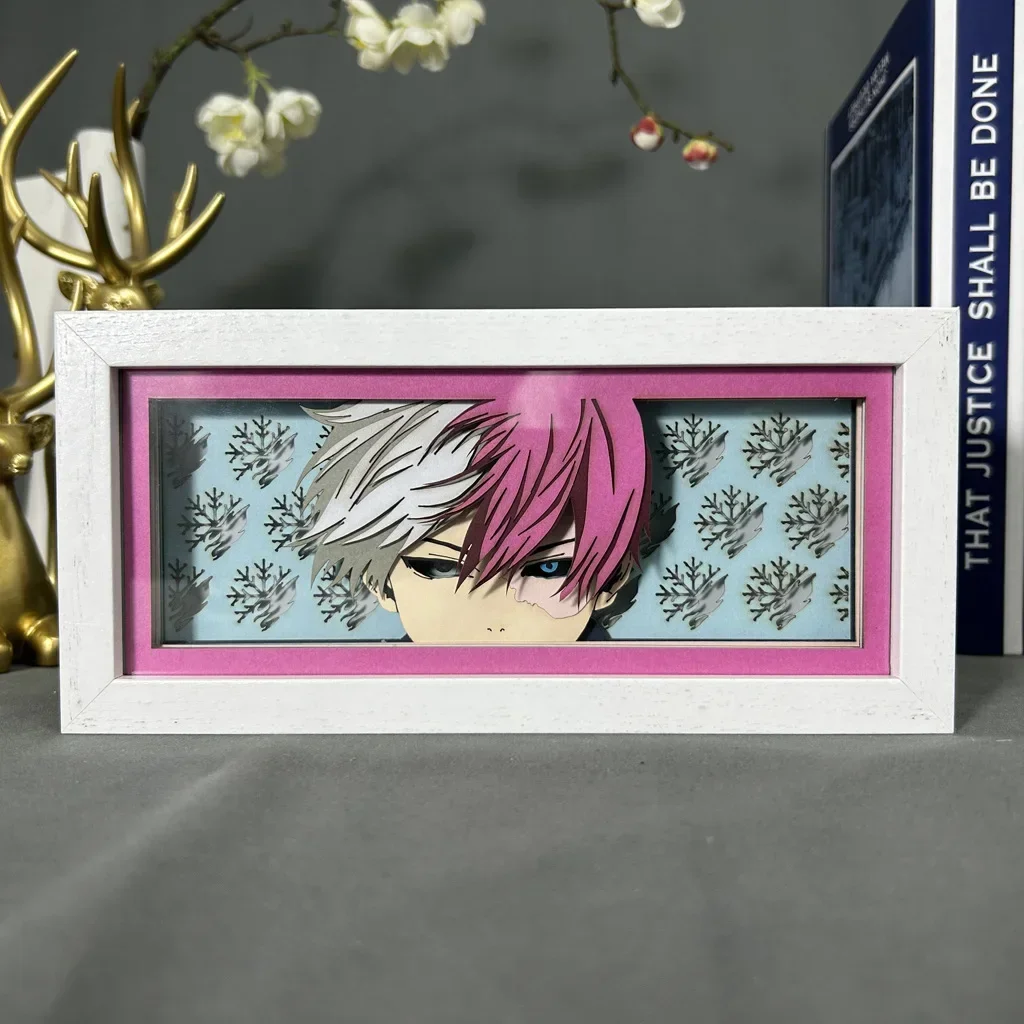 My Hero Academia 3D Anime Lamp LED Night Light Box Todoroki Shouto Action Figure Room Decoration Lamp Kids Gift