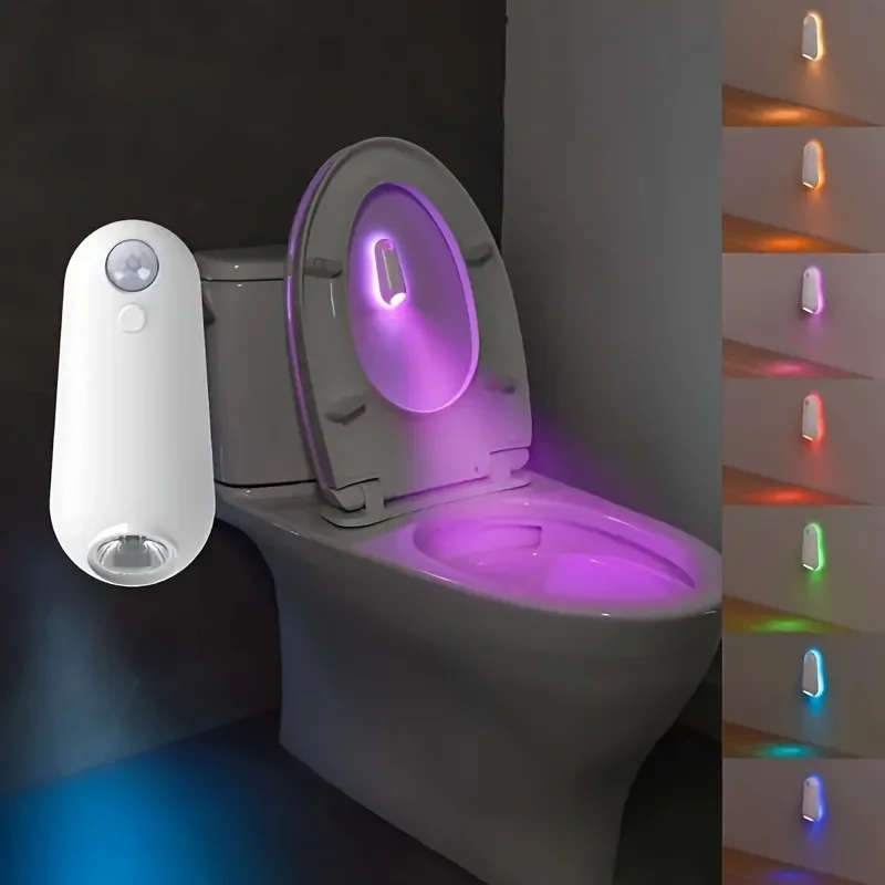 Toilet Night Light Motion Sensor Light Toilet Bowl Light RGB Color Changing For Bathroom Decoration LED Rechargeable LED Light