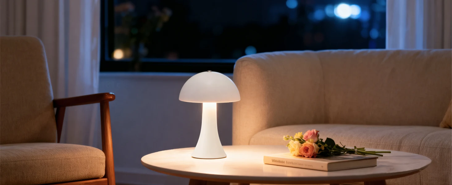 GGbingo Mushroom Table Lamp Ambient USB Rechargeable Vintage Table Light Touch Sensor LED Desk Light for Bedroom Home Decor