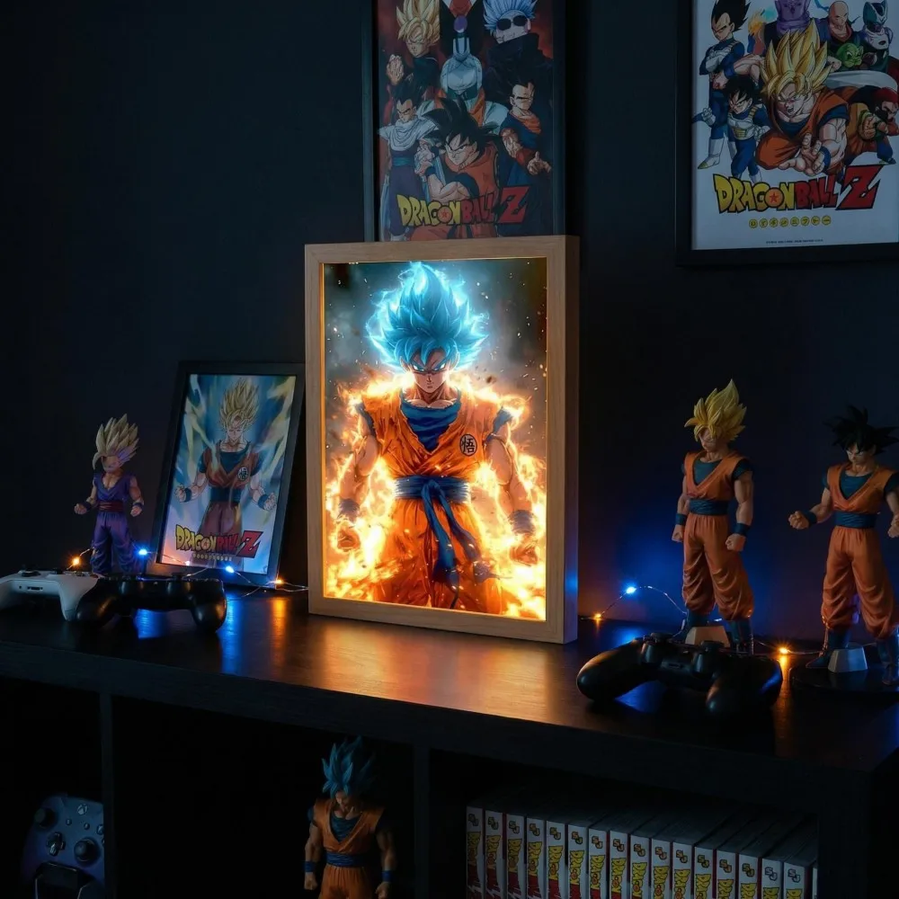LED Light Paninting Picture Frame Cartoon Anime Dragon Ball Creative Night Light Room Study Decoration Lamp Atmosphere Lamp Gift