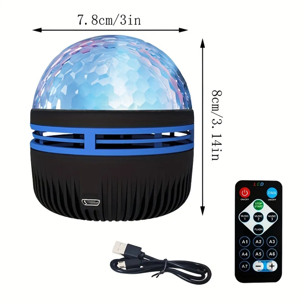 Galaxy Projector Christmas Home Room Decoration RGB Starry Lamp 7-Color Pattern LED Mini Star Light Remote Control Auto Rotating
