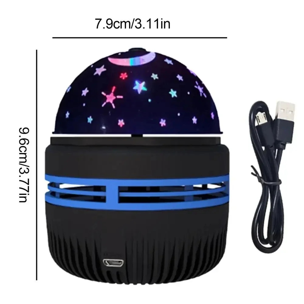 Galaxy Projector Christmas Home Room Decoration RGB Starry Lamp 7-Color Pattern LED Mini Star Light Remote Control Auto Rotating