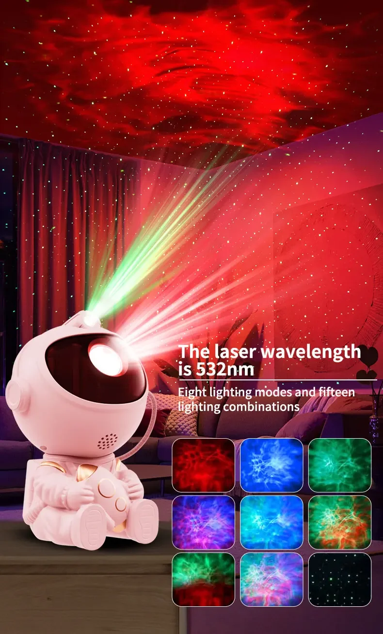 Rocket Astronaut Starlight Lamp Full of Stars Remote Control Atmosphere Lamps Star Galaxy Projection Light for Bedroom Christmas