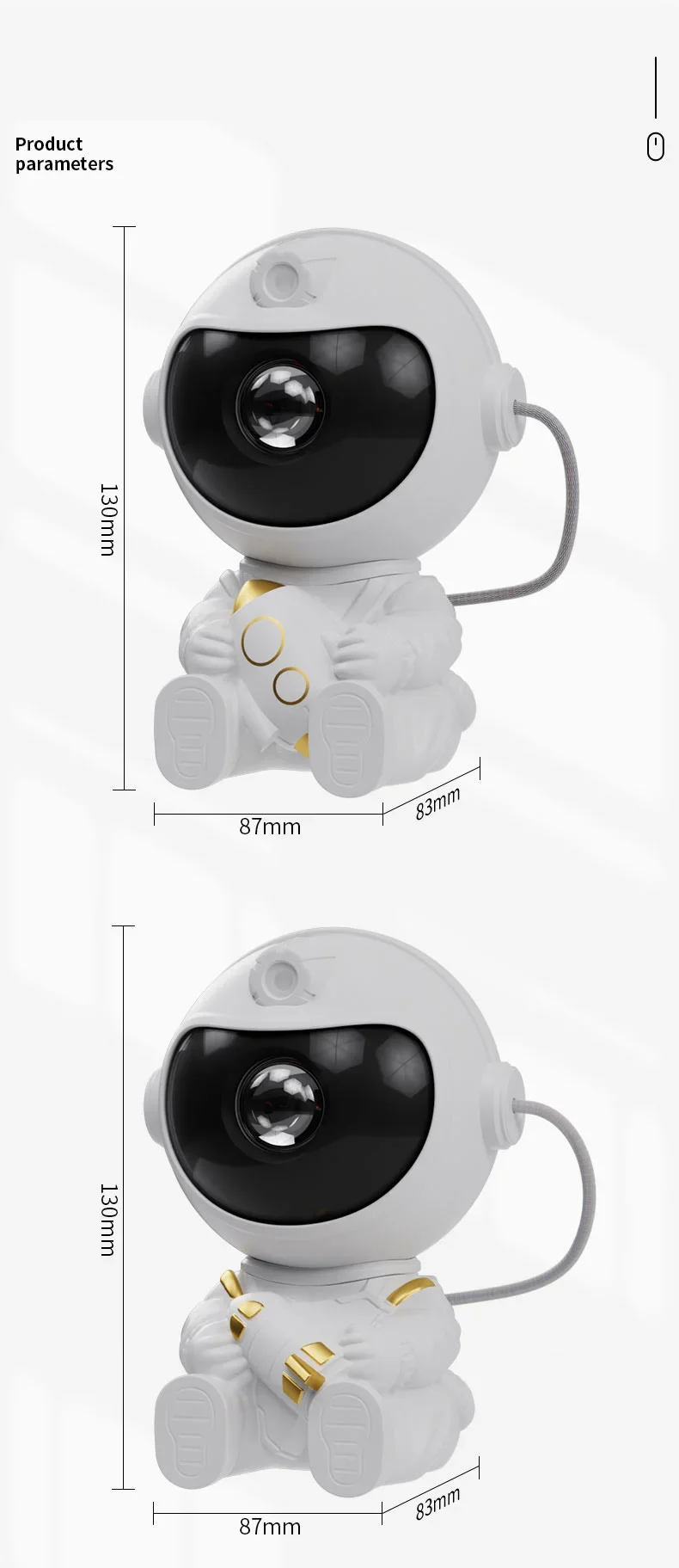 Rocket Astronaut Starlight Lamp Full of Stars Remote Control Atmosphere Lamps Star Galaxy Projection Light for Bedroom Christmas
