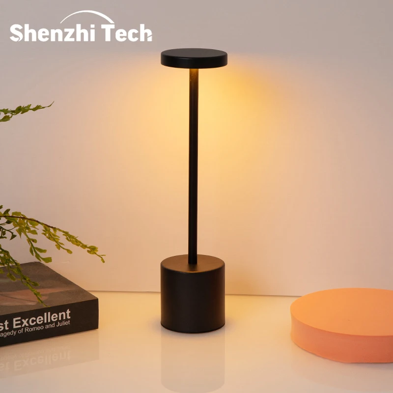 LED Touch Sensor Table Lamp 3Colors Adjustable Simple Rechargeable Desk Lamp Bedside Creative Ambient Light Bar Room Decor Light