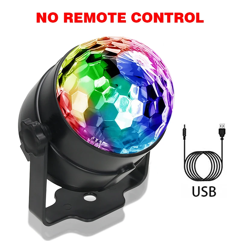 RGB Flashing Disco Ball Party Lights, LED Stage Spotlight W/Rotating Effects, Christmas Halloween Karaoke Wedding Birthday Decor