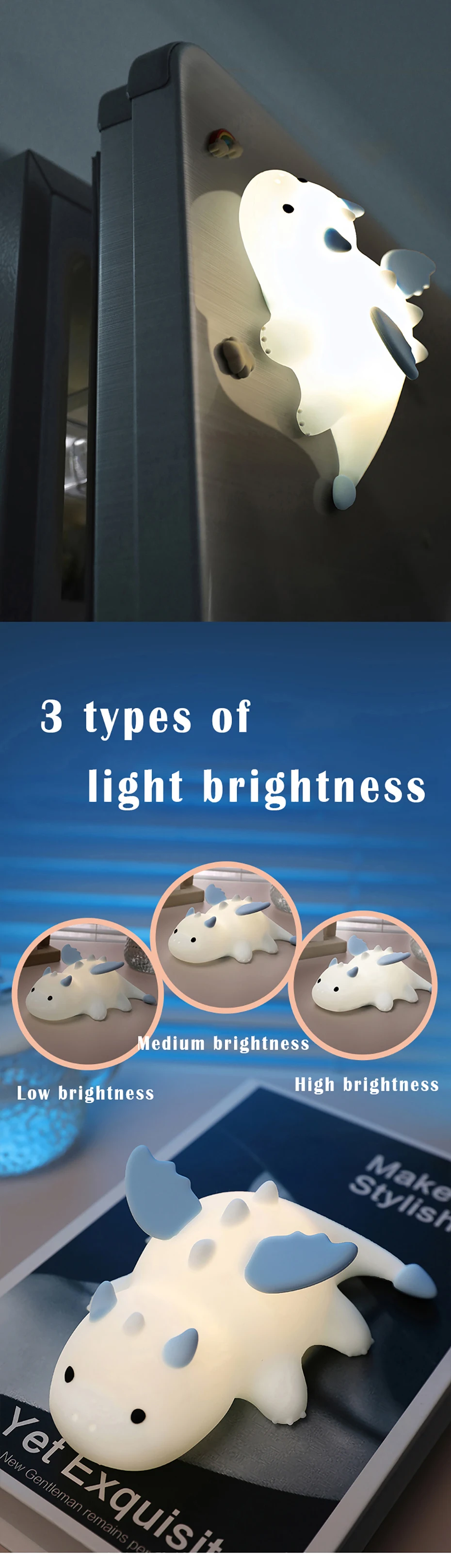 Lovely Nailloong Night Light, Cute Silicone Lamp, Colorful Atmosphere Lights, USB Rechargeable, Home Decor, Holiday Gifts