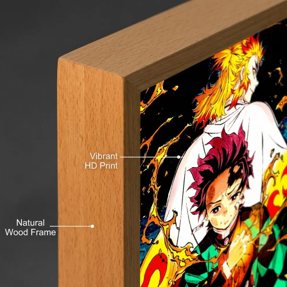 Anime Figure Light Painting Photo Frame Kyojuro Rengoku Action Led Lamps Home Children Bedroom Decor Night Light Chirstmas Gifts