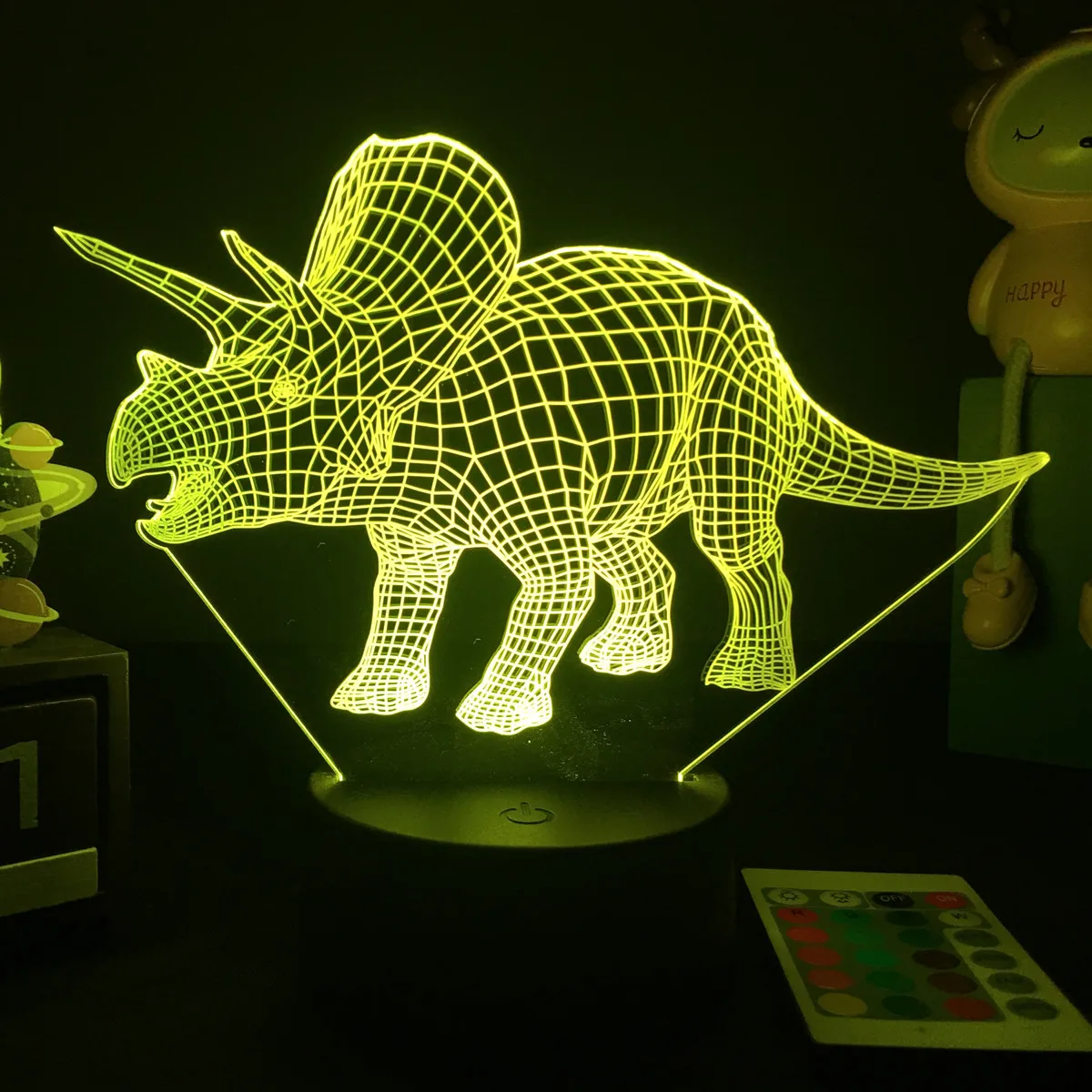 3D LED Dinosaur Nightlight For Kids Child Bedroom Decor Birthday Gifts Bedside Lamp Spinosaurus Figure Room Decoration