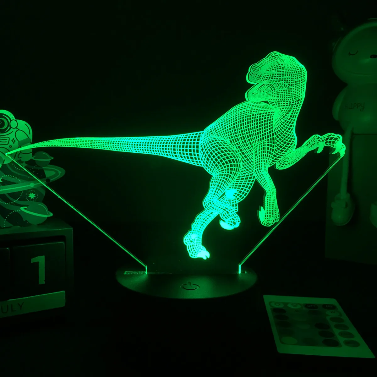 3D LED Dinosaur Nightlight For Kids Child Bedroom Decor Birthday Gifts Bedside Lamp Spinosaurus Figure Room Decoration