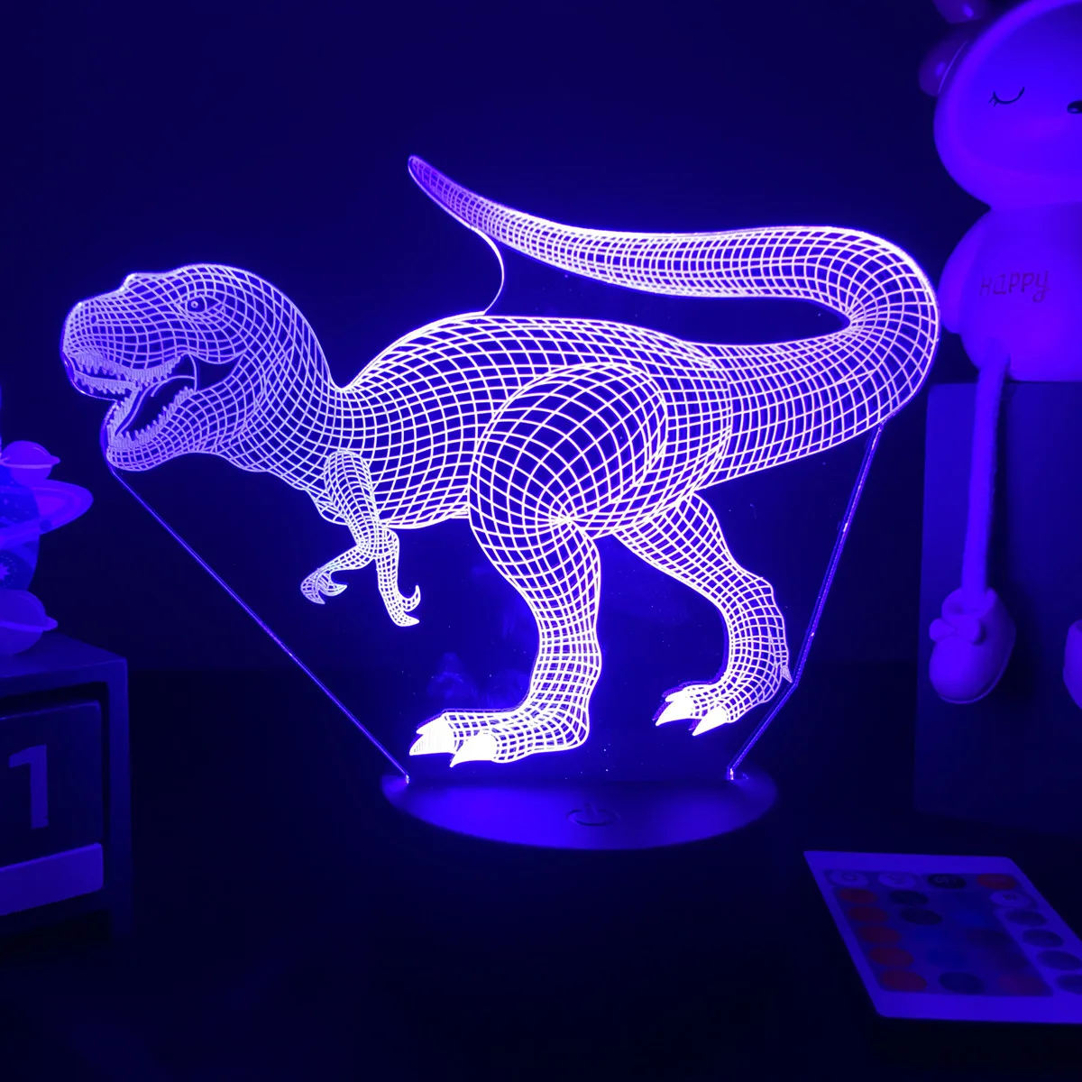 3D LED Dinosaur Nightlight For Kids Child Bedroom Decor Birthday Gifts Bedside Lamp Spinosaurus Figure Room Decoration