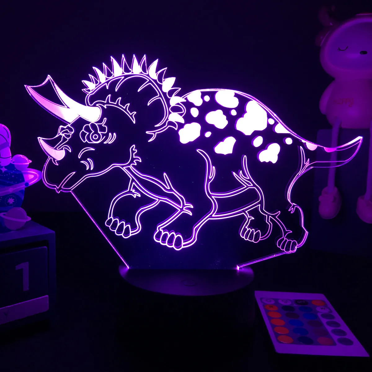 3D LED Dinosaur Nightlight For Kids Child Bedroom Decor Birthday Gifts Bedside Lamp Spinosaurus Figure Room Decoration