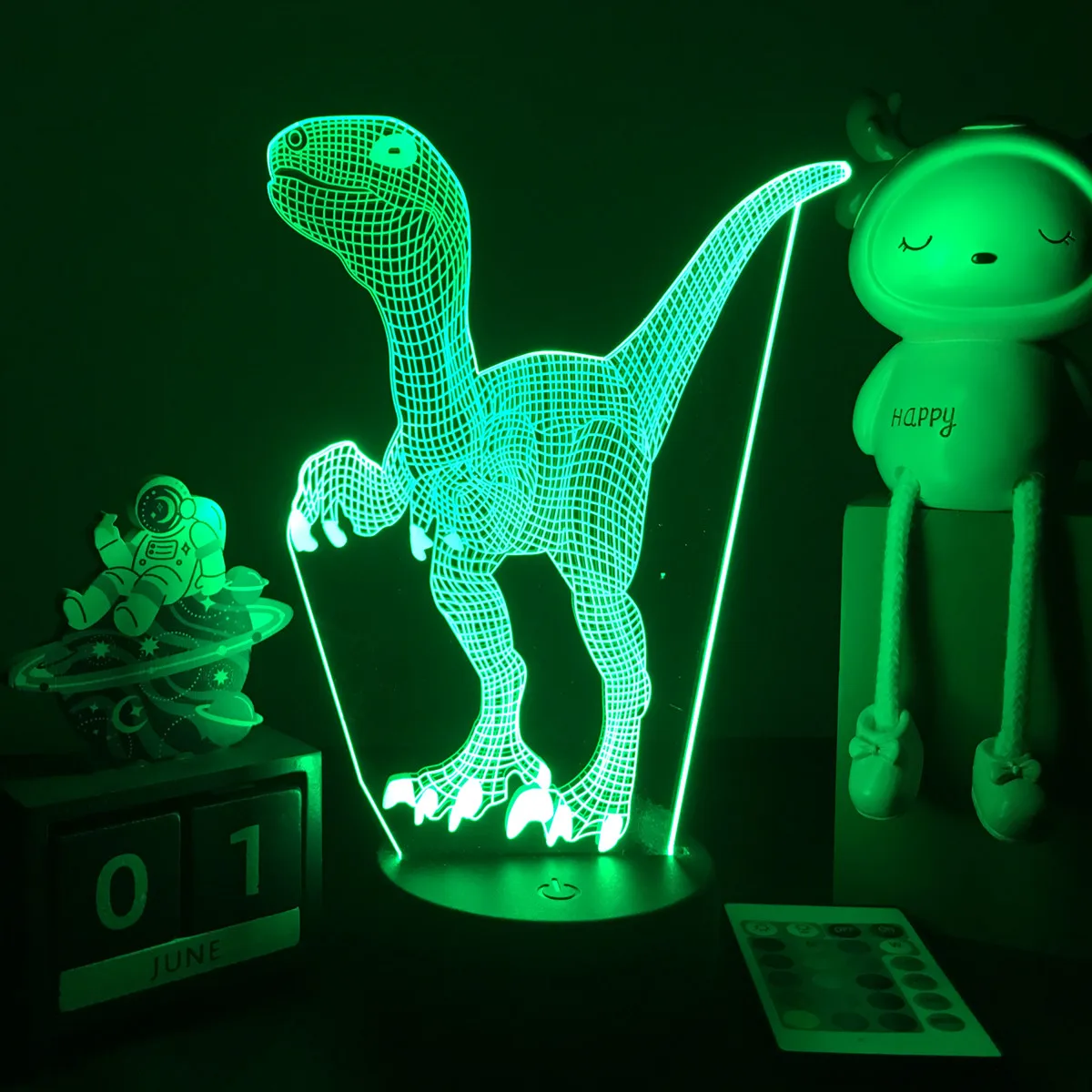 3D LED Dinosaur Nightlight For Kids Child Bedroom Decor Birthday Gifts Bedside Lamp Spinosaurus Figure Room Decoration