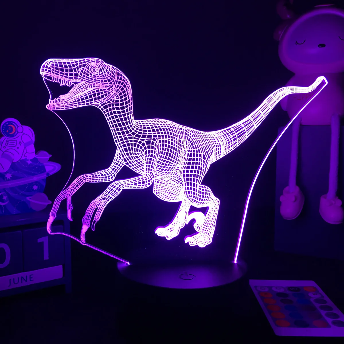 3D LED Dinosaur Nightlight For Kids Child Bedroom Decor Birthday Gifts Bedside Lamp Spinosaurus Figure Room Decoration