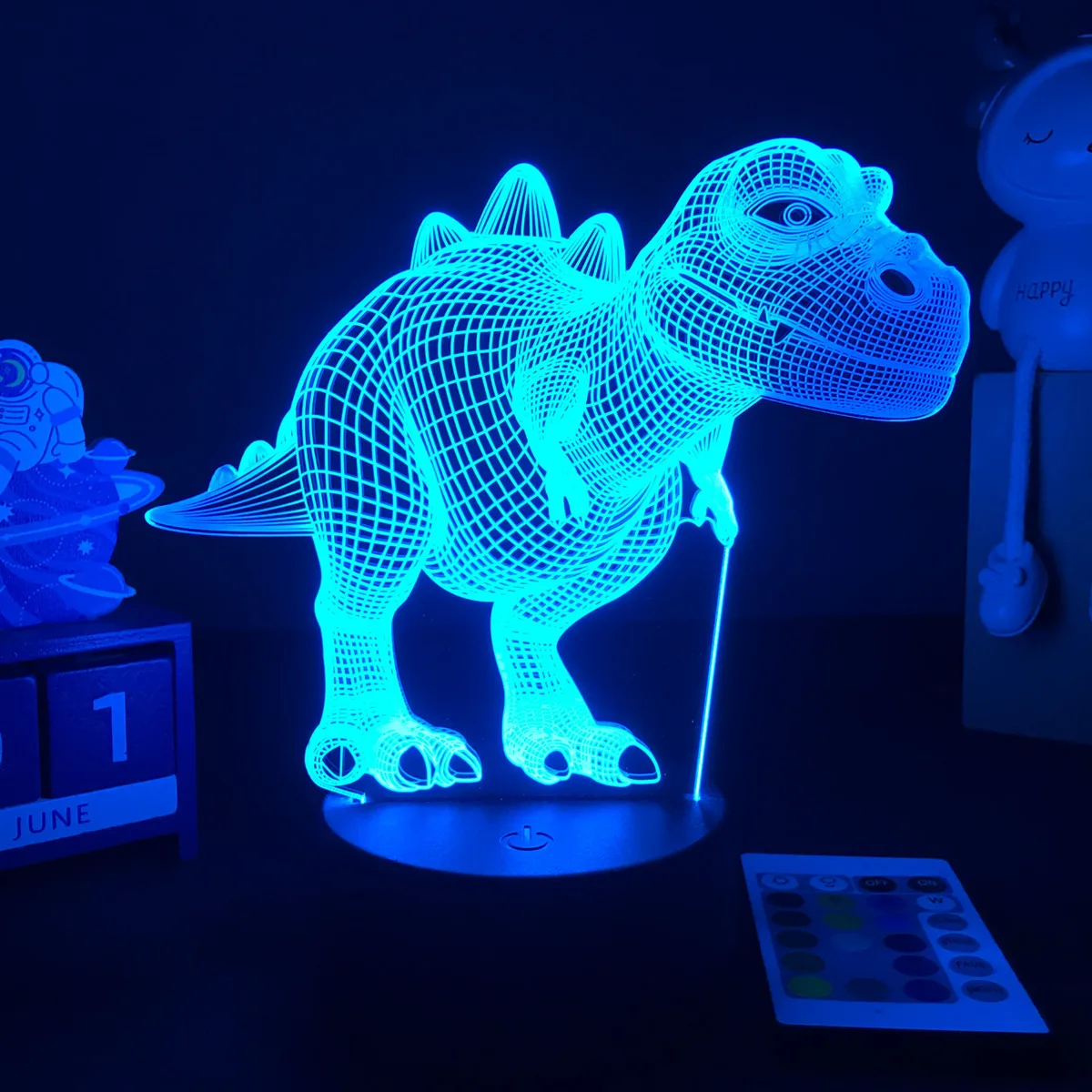 3D LED Dinosaur Nightlight For Kids Child Bedroom Decor Birthday Gifts Bedside Lamp Spinosaurus Figure Room Decoration