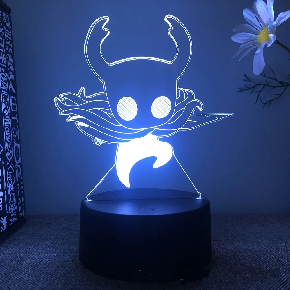 Hollow Knight Game 3D Lamps Led RGB Neon Night Lights Birthday Toys Cool Gift For Friends Kid Bed Room Table Colorful Decoration