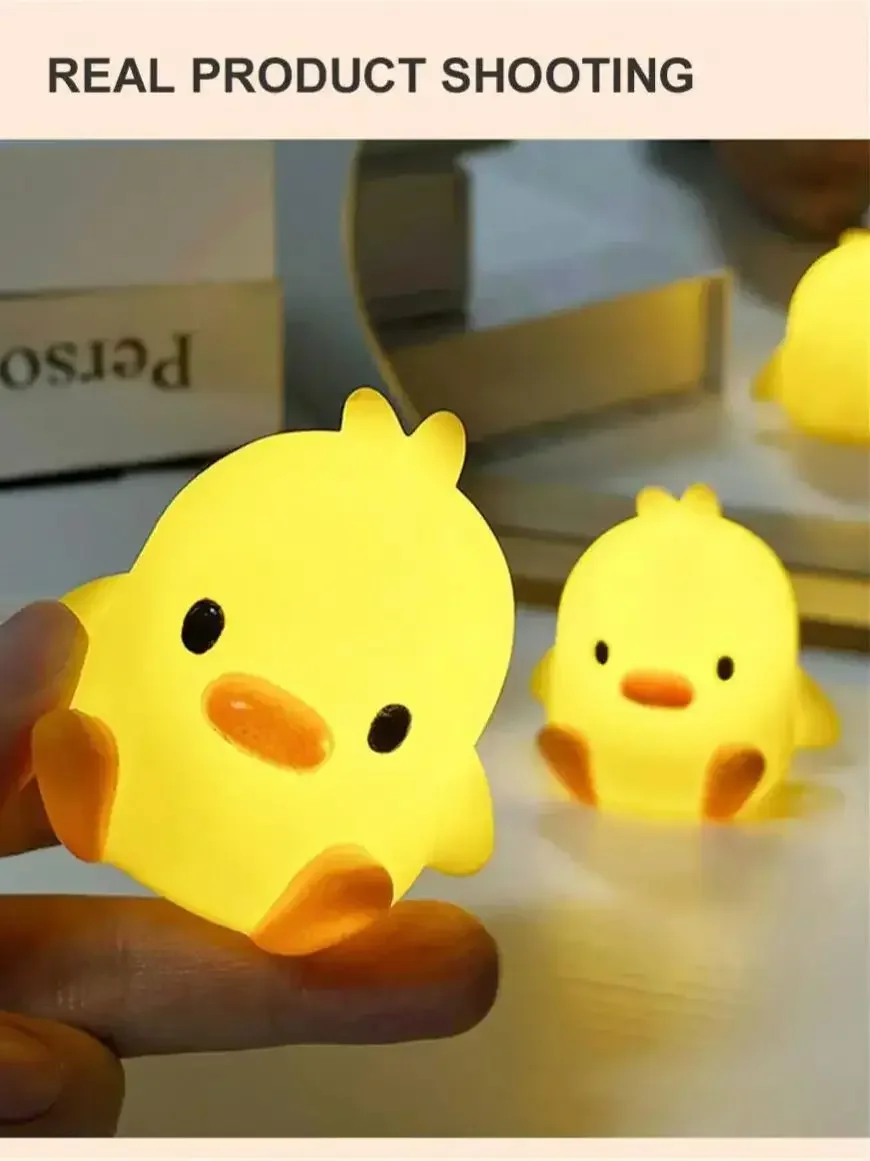 Cute Cartoon Night Light for Kids Bedroom,Toast Bread/Chick/Duck Shaped Led Lamp,Battery Powered or Rechargeable Optional,Gift