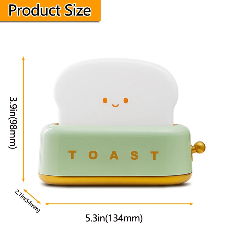 Cute Cartoon Night Light for Kids Bedroom,Toast Bread/Chick/Duck Shaped Led Lamp,Battery Powered or Rechargeable Optional,Gift